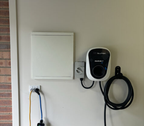 EV Wall Charger of a generic brand in a home in Canberra