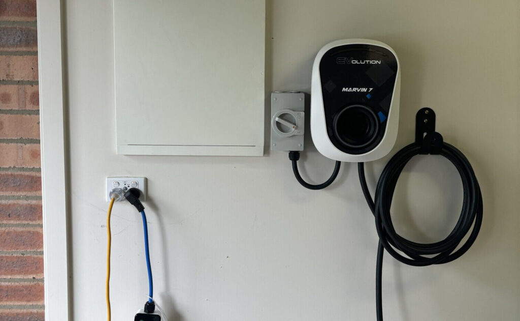 EV wall mounted charger installation by Watts Needed Electrical