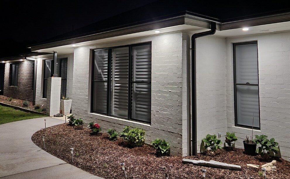 Installation of outside lights of a home in Googong, NSW